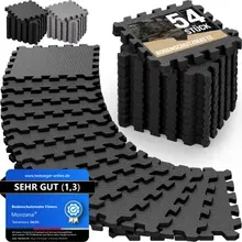 monzana® Bodenschutz-/Puzzlematten 54er-Set Schwarz 264x175x1cm monzana® Bodenschutz-/Puzzlematten 54er-Set Schwarz 264x175x1cm