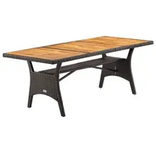 Polyrattan Gartentisch Takeo Braun 190x90x74cm Akazie Polyrattan Gartentisch Takeo Braun 190x90x74cm Akazie
