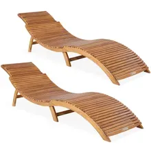Casaria® Faltbare Gartenliege 2er-Set Akazienholz FSC®-zertifiziert Casaria® Faltbare Gartenliege 2er-Set Akazienholz FSC®-zertifiziert