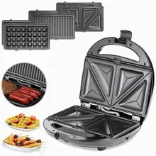 Sandwichmaker 3in1 Schwarz/Silber 800W 23x22x10cm Sandwichmaker 3in1 Schwarz/Silber 800W 23x22x10cm