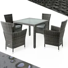 Casaria® Polyrattan Garten-Sitzgruppe Bali 5-tlg Grau/Anthrazit Casaria® Polyrattan Garten-Sitzgruppe Bali 5-tlg Grau/Anthrazit
