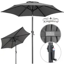 Sonnenschirm Fiji Anthrazit Ø200cm UV-Schutz 80+ mit Kurbel Sonnenschirm Fiji Anthrazit Ø200cm UV-Schutz 80+ mit Kurbel