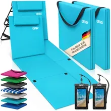 Strandmatte 2er-Set Türkis 158x56x46cm gepolstert Strandmatte 2er-Set Türkis 158x56x46cm gepolstert