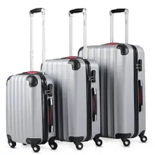 Hartschalenkoffer Set 3-tlg Rollen 360º Silber ABS Hartschalenkoffer Set 3-tlg Rollen 360º Silber ABS