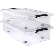 Deuba® Aufbewahrungsbox 2er-Set Transparent 60x40x17cm 30L stapelbar Deuba® Aufbewahrungsbox 2er-Set Transparent 60x40x17cm 30L stapelbar
