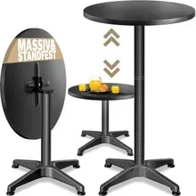 Stehtisch Ø60cm höhenverstellbar 70/115cm klappbar Alu Schwarz Stehtisch Ø60cm höhenverstellbar 70/115cm klappbar Alu Schwarz