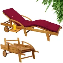 Gartenliege Tami Sun® Akazie inkl Auflage Rot Gartenliege Tami Sun® Akazie inkl Auflage Rot