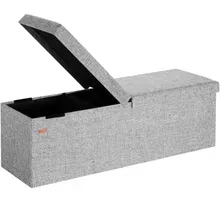 Casaria® Sitzbank Hellgrau 115x38x38cm mit Klappdeckel Casaria® Sitzbank Hellgrau 115x38x38cm mit Klappdeckel
