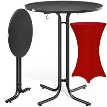 Stehtisch Grau 110x70cm + Husse Rot Ø70cm Stehtisch Grau 110x70cm + Husse Rot Ø70cm