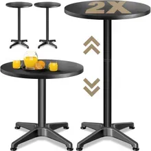 Casaria® Stehtisch 2er-Set Ø60cm höhenverstellbar 70/115cm Alu Schwarz Casaria® Stehtisch 2er-Set Ø60cm höhenverstellbar 70/115cm Alu Schwarz