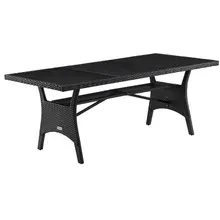 Polyrattan Gartentisch Takeo Schwarz 190x90x75cm WPC Polyrattan Gartentisch Takeo Schwarz 190x90x75cm WPC