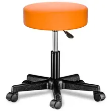 Casaria® Rollhocker Kunstleder Orange 360° drehbar Casaria® Rollhocker Kunstleder Orange 360° drehbar
