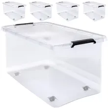 Deuba® Aufbewahrungsbox 4er-Set Transparent 60x40x35cm 60L stapelbar Deuba® Aufbewahrungsbox 4er-Set Transparent 60x40x35cm 60L stapelbar