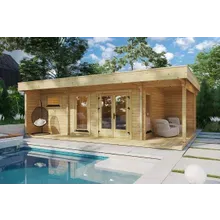 Gartenhaus mit Sauna “Hansa Lounge XXL” 8x5m | Großes Gartenhaus mit Sauna | Saunahaus mit Flachdach | Blockhaus mit Sauna Gartenhaus mit Sauna “Hansa Lounge XXL” 8x5m | Großes Gartenhaus mit Sauna | Saunahaus mit Flachdach | Blockhaus mit Sauna