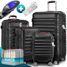 monzana® Hartschalenkoffer Set 4-tlg mit Zubehör Rollen 360º Schwarz ABS monzana® Hartschalenkoffer Set 4-tlg mit Zubehör Rollen 360º Schwarz ABS