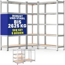 Schwerlast- und Eckregal 3er-Set verzinkt je 875kg Schwerlast- und Eckregal 3er-Set verzinkt je 875kg