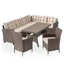 Polyrattan Ecklounge Creme/Beige inkl 2 Stühlen Polyrattan Ecklounge Creme/Beige inkl 2 Stühlen