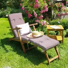 Gartenliege Queen Mary® Akazie FSC®-zertifiziert inkl Auflage Anthrazit Gartenliege Queen Mary® Akazie FSC®-zertifiziert inkl Auflage Anthrazit