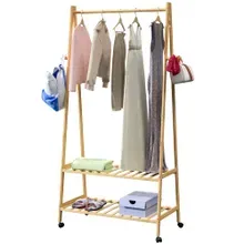 Kleiderständer Bambus mit Rollen 155x70x45cm Kleiderständer Bambus mit Rollen 155x70x45cm
