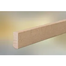 Sockelleisten Buche für Parkett und Massivholzdielen, 40 x 16 mm, Oberkante gerade, klar lackiert, fallende Längen 100 - 290 cm Sockelleisten Buche für Parkett und Massivholzdielen, 40 x 16 mm, Oberkante gerade, klar lackiert, fallende Längen 100 - 290 cm