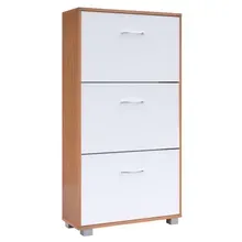 Casaria® Schuhschrank Buche/Weiß 115x60x24cm Casaria® Schuhschrank Buche/Weiß 115x60x24cm