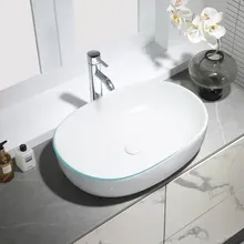 HOROW UR5941W Aufsatzwaschbecken Oval Weiß Keramik mit Lotus-Effekt HOROW UR5941W Aufsatzwaschbecken Oval Weiß Keramik mit Lotus-Effekt