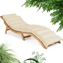Faltbare Gartenliege Akazie FSC®-zertifiziert inkl Auflage Creme Faltbare Gartenliege Akazie FSC®-zertifiziert inkl Auflage Creme
