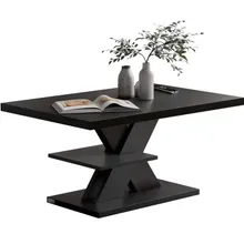 Casaria® Couchtisch Detroit Schwarz 90x60x45cm Casaria® Couchtisch Detroit Schwarz 90x60x45cm
