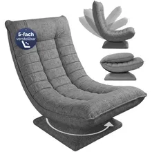 Sessel Aberdeen Grau Stoff 5fach verstellbar 360 Grad drehbar klappbar Sessel Aberdeen Grau Stoff 5fach verstellbar 360 Grad drehbar klappbar
