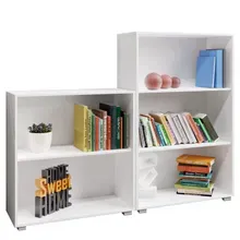Bücherregal Vela 2er-Set Weiß 2+3 Fächer Bücherregal Vela 2er-Set Weiß 2+3 Fächer