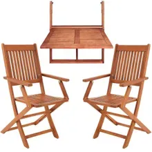 Balkonhängetisch inkl 2 Stühle 3-tlg Akazienholz FSC®-zertifiziert Balkonhängetisch inkl 2 Stühle 3-tlg Akazienholz FSC®-zertifiziert