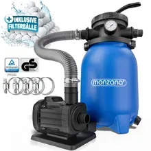 Sandfilteranlage MZPF180 5000L/h bis 15000L Pool mit Filterbällen 7 Wege Ventil Sandfilteranlage MZPF180 5000L/h bis 15000L Pool mit Filterbällen 7 Wege Ventil