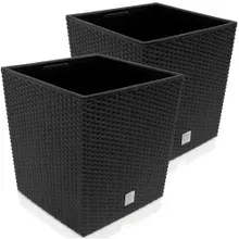 Blumentopf Rato Low 2er-Set Anthrazit 32x32x33cm Blumentopf Rato Low 2er-Set Anthrazit 32x32x33cm