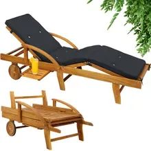 Gartenliege Tami Sun® Akazie inkl Auflage Anthrazit Gartenliege Tami Sun® Akazie inkl Auflage Anthrazit