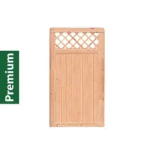 Premium Douglasie Sichtschutzzaun Holz, 98,5 cm (B) x 178,5 cm (H), Senkrechtfüllung mit Mittelsträbe und waagerechtem Gittereinsatz - natur Premium Douglasie Sichtschutzzaun Holz, 98,5 cm (B) x 178,5 cm (H), Senkrechtfüllung mit Mittelsträbe und waagerechtem Gittereinsatz - natur