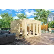 Modernes Gartenhaus “Olivia” 4x4m | Modernes Gartenhaus mit Flachdach | 4x4m großes Gartenhaus aus Holz | Gartenlounge Modernes Gartenhaus “Olivia” 4x4m | Modernes Gartenhaus mit Flachdach | 4x4m großes Gartenhaus aus Holz | Gartenlounge