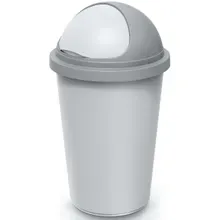 Mülleimer Silber/Grau Kunststoff 50L Mülleimer Silber/Grau Kunststoff 50L