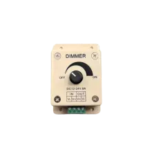 LED Dimmer 12V 24V DC – 1-Kanal Drehdimmer bis 8 A, Konstantspannung für einfarbige LED-Streifen LED Dimmer 12V 24V DC – 1-Kanal Drehdimmer bis 8 A, Konstantspannung für einfarbige LED-Streifen