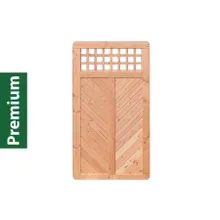 Premium Douglasie Sichtschutzzaun Holz, 98,5 cm (B) x 178,5 cm (H), Fischgrätmuster mit Mittelsträbe und waagerechtem Gitter - natur Premium Douglasie Sichtschutzzaun Holz, 98,5 cm (B) x 178,5 cm (H), Fischgrätmuster mit Mittelsträbe und waagerechtem Gitter - natur