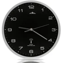 Funkwanduhr Schwarz/Silber Ø31cm Funkwanduhr Schwarz/Silber Ø31cm