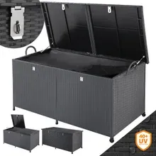 Casaria® Gartenbox Polyrattan 625L wetterfest abschließbar mit Rollen Casaria® Gartenbox Polyrattan 625L wetterfest abschließbar mit Rollen