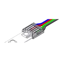 LED Anschlussverbinder – 4-polig, 10 mm, mit 15 cm Kabel, lötfrei für RGB SMD LED Streifen LED Anschlussverbinder – 4-polig, 10 mm, mit 15 cm Kabel, lötfrei für RGB SMD LED Streifen
