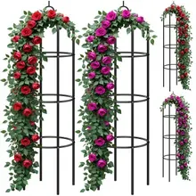 Rosensäule 4er-Set Schwarz 200x40cm Rosensäule 4er-Set Schwarz 200x40cm