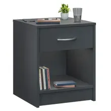 Casaria® Nachttisch Hamburg Anthrazit 50x40x35cm Casaria® Nachttisch Hamburg Anthrazit 50x40x35cm