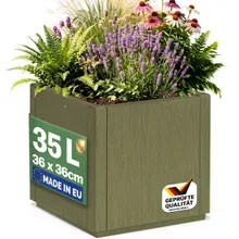 Blumentopf Ethica Olivgrün Kunststoff 36x36x35cm Blumentopf Ethica Olivgrün Kunststoff 36x36x35cm
