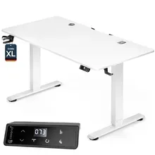 Casaria® Höhenverstellbarer Schreibtisch Weiß 160x75x72-117cm Casaria® Höhenverstellbarer Schreibtisch Weiß 160x75x72-117cm