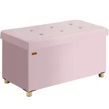Casaria® Sitzbank Rosa Samt 76x38x42cm mit Stauraum faltbar Casaria® Sitzbank Rosa Samt 76x38x42cm mit Stauraum faltbar