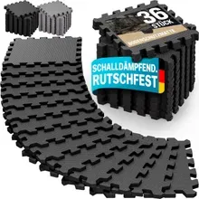 monzana® Bodenschutz-/Puzzlematten 36er-Set Schwarz 175x175x1cm monzana® Bodenschutz-/Puzzlematten 36er-Set Schwarz 175x175x1cm