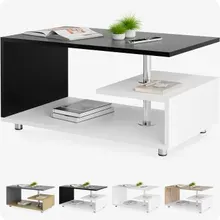 Casaria® Couchtisch Orlando Weiß/Schwarz 95x55x50cm Casaria® Couchtisch Orlando Weiß/Schwarz 95x55x50cm