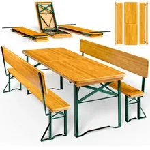 Bierzeltgarnitur für 8 Personen 170x70x75cm klappbar mit Rückenlehne Bierzeltgarnitur für 8 Personen 170x70x75cm klappbar mit Rückenlehne